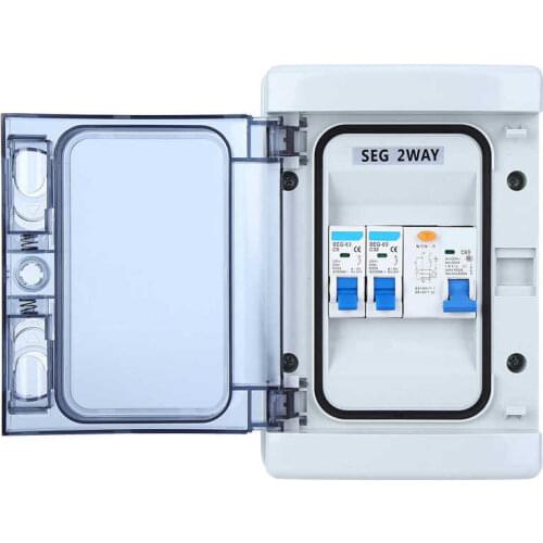 DC Miniature Circuit Breaker Protection with Waterproof Leakage Switch 40A 30mA RCD +2MCB (6A+32A) Circuit Breaker