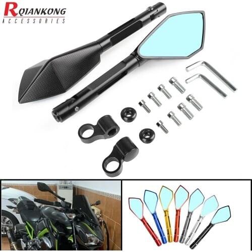 Motorcycle CNC Rearview Side Mirror Universal Mirrors For Kawasaki z750 Z800 Z1000 Suzuki Ducati yamaha yzf r6 r1 MT07 09 FZR400