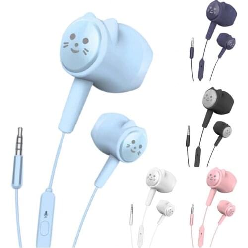 2021 New Lovely Cute Cat Claw 3.5mm Jack Plastic Wired In-ear Headphones Childs Earphone With Mic for IPhone Xiaomi