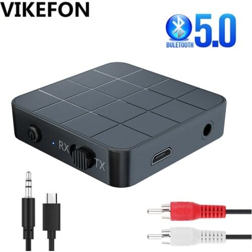 NEW Bluetooth 5.0 Receiver and Transmitter 2 IN 1 Audio Music Stereo Wireless Adapter With RCA 3.5MM AUX Jack For Car Kit TV MP3