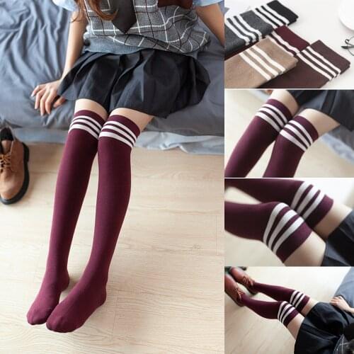 Multicolor fashion ladies socks sexy socks striped stockings warm thighs high knee socks long stockings girls ladies and ladies