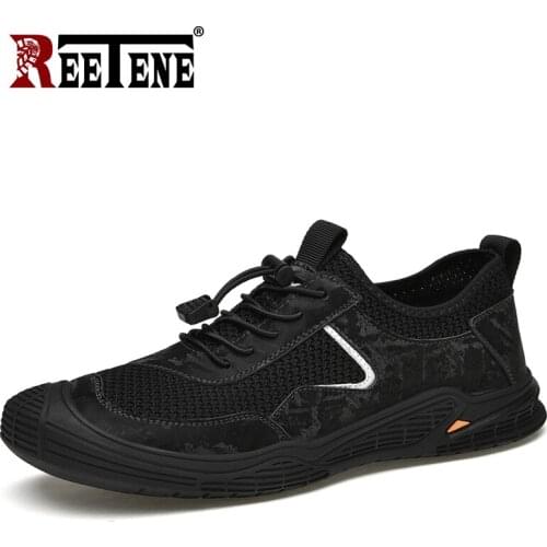 REETENE Breathable Sneakers Men No-Slip Wear-Resistant Shoes Male Outdoors Casual Shoes For Men Comfort MenS Walking Shoes