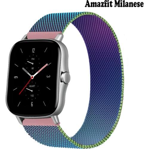 20mm/22mm band For Amazfit GTS/2/2e/GTS2 Mini/GTR 42mm/47mm/GTR2/2e/stratos 2/3 Metal correa Watch Bracelet Amazfit bip strap