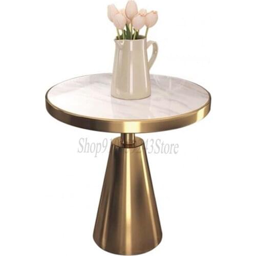 Customized Light Luxury Modern Minimalist Balcony Round Leisure Small Coffee Table Custom Marble Side Table Living Room Stainles
