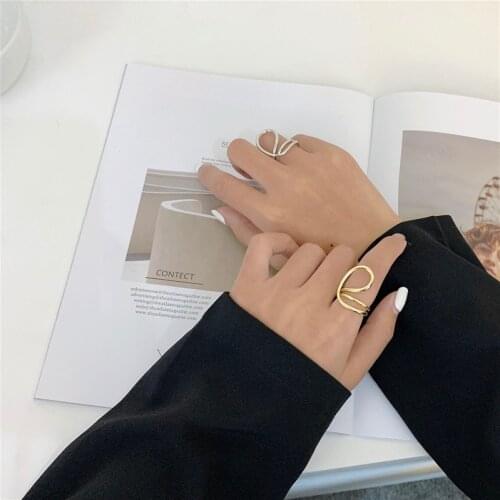 Unique Design Multilayer Twisted Wrap Irregular Geometric Charm Rings for Women Gold Silver Color Alloy Adjustable Open Ring