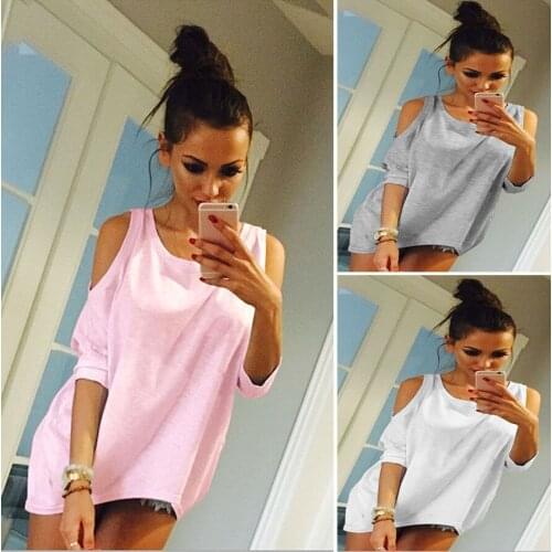Women Off-Shoulder Loose T-shirt Bat Shirt Top Black Gray Yellow White Tops for Women Fashion Shirt