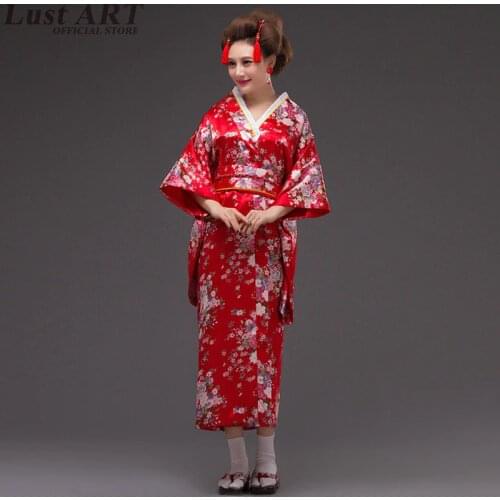 Japanese kimono traditional dress cosplay female yukata women haori Japan geisha costume komonos woman 2018 AA319
