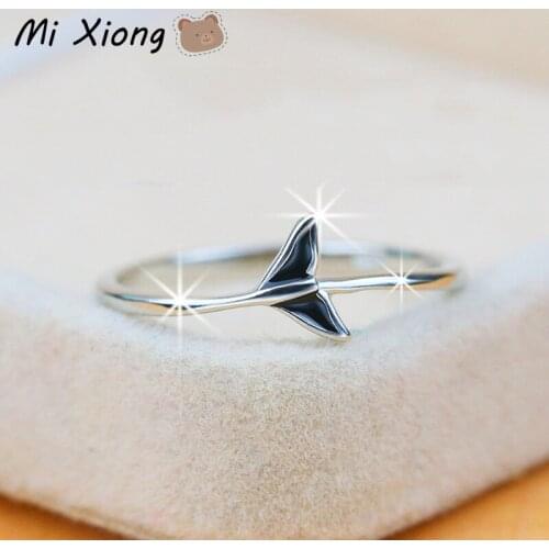 Mi Xiong Whale Tail Rings for Women 925 Sterling Silver Original Design Unique Luxury Wedding Elegant Charm Brand Jewelry Cute
