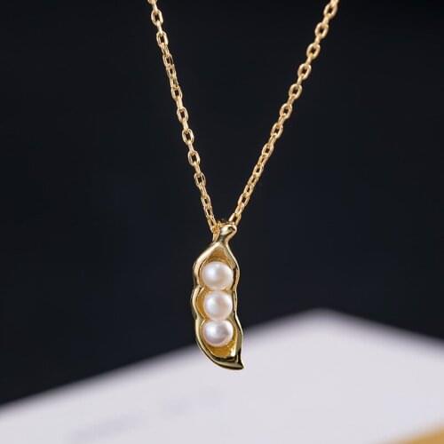100% 925 Sterling Silver Peanut Shape Pearl Pendant Necklace For Women High Quality Creativity Jewelry gifts