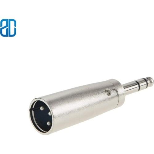 [5-Pack] XLR 3 Pin Male to 1/4" 6.35mm Plug Socket Audio Adapter, Silver