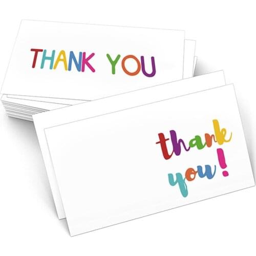 10-30pcs/lot new product Rectangle Thank you card 9*5.4cm "Thank you " Small gift message card Writable card decoration card
