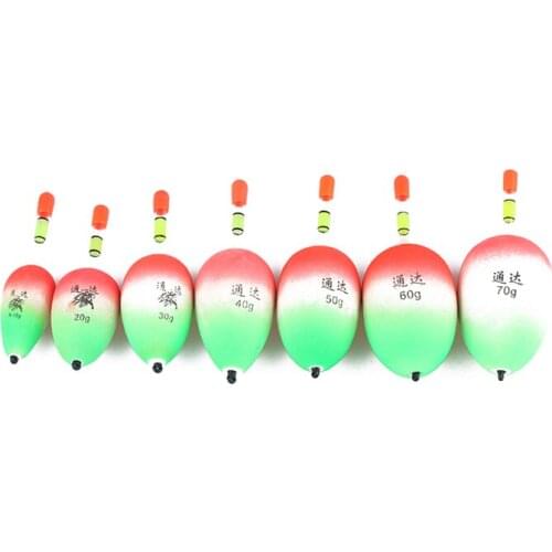 10 pcs/set EVA Fishing Floats Bobber Luminous 10g 20g 30g 40g 50g 60g 70g 80g Belly Fishing Tube Buoy Foam Floats