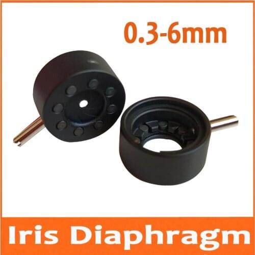 100pcs Adjustable 0.3-6MM Light Regulator Optical Iris Diaphragm Aperture Condenser with 8 Blades for Camera Microscope Adapter