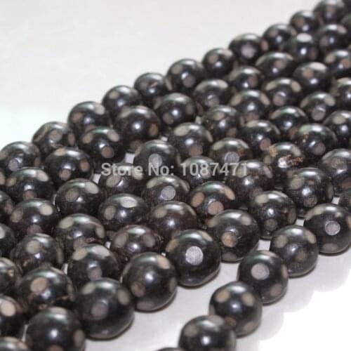 30pcs fashion Sandalwood edge Bodhi round Buddhism Wood rosary beads Bracelet Jewelry DIY Decoration Accessories 12mm