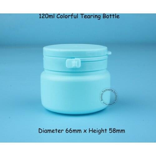 30pcs/Lot High Quality Plastic 120ml PP Candy Bottle with Tear Off Lid 120cc Pill Medicine Container 120cc Chewing Gum Packaging