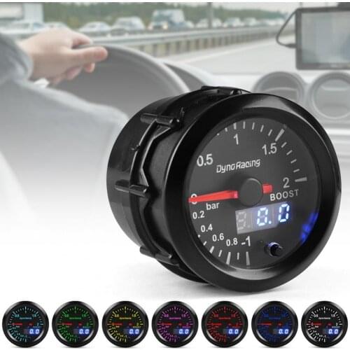 35% Hot Sales!!! Turbo Boost Gauge Dual Display 2 Bar with Boost Sensor 52mm 2 inch Turbo Pressure Meter for Car