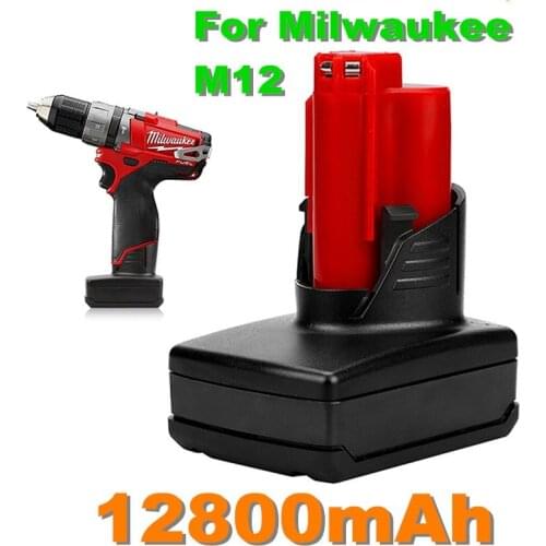 High Capacity Battery Tools for Milwaukee M12 12v 12800mah Rechargeable Li-ion Power Tool Replacement Battery Backup Battery L10