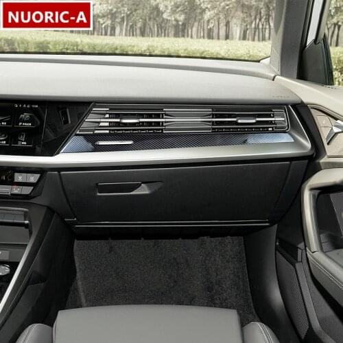 Car Styling Center Console Co-pilot Strip Decoration Cover Trim For Audi A3 2021 LHD Carbon Fiber Style Interior Accessories