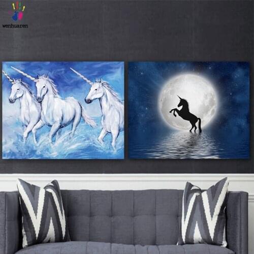 DIY colorings pictures by numbers with colors The unicorn picture drawing painting by numbers framed Home
