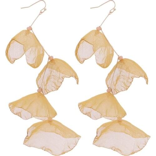 Long Earring Bohemian Jewelry Irregular Shape Hook Long Flower Dangle Drop Earrings for Women for Christmas Wholesale Ear