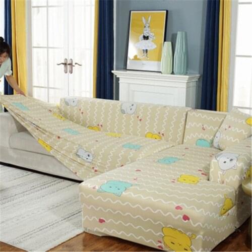 Printed Stretch Sofa Cover for Living Room Elastic Sofa Slipcover Sectional Couch Cover Furniture Protector 1/2/3/4 Seater