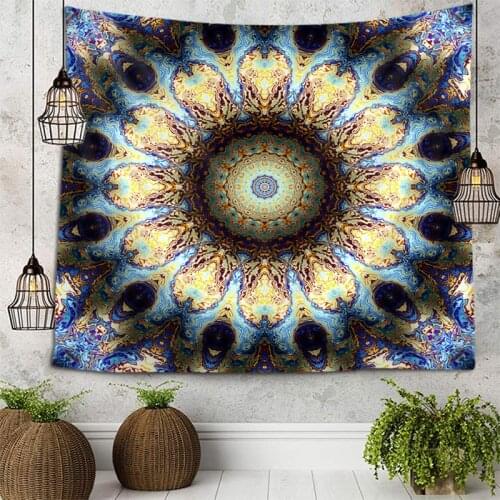 Dreamlike Mandala Tapestry Wall Hanging Sandy Beach Throw Rug Blanket Camping Tent Travel Mattress Bohemian Sleeping Pad