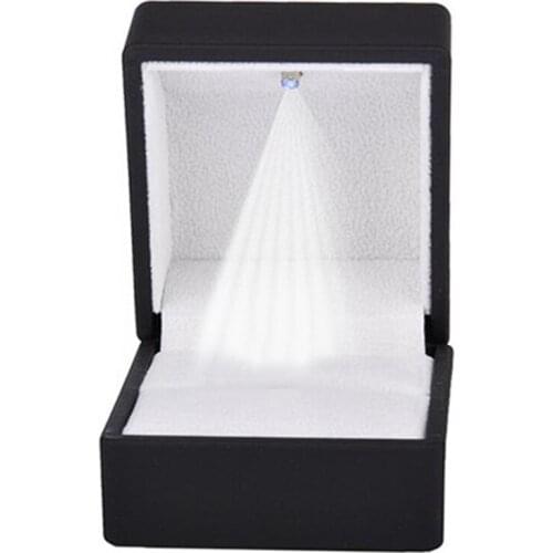 Rings Display Box Storage Soft Velvet Tray Case Holder Stand Display Storage Box Show Jewelry Organiser LED Light Ring Box