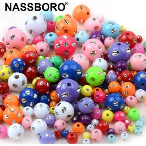 Hot Selling 4mm/6mm/8mm/10mm/12mm Multi Colors Shiny Acrylic Round Beads For DIY Bracelets & Necklaces Jewelry Making