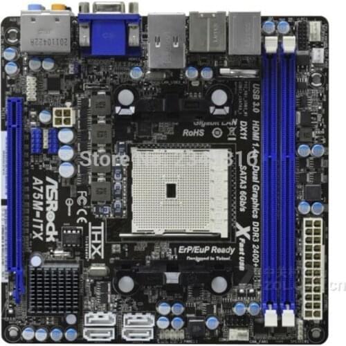 Mini-itx MINI HTPC For ASRock A75M-ITX Original Used Desktop Motherboard A75 Socket FM1 DDR3 SATA2 USB2.0 Micro ATX