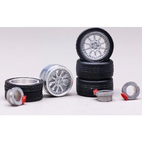 1:64 36 Styles Model Modified Tire 2axles 4end Caps Model Of Alloy Vehicles General Diecasts Wheel Change Tire Car Rubber W Y5f8