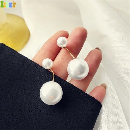 Kshmir Fashion pearl simple earrings Ladies' imitation pearl earrings hook earrings ball pendant bridal wedding party jewelry