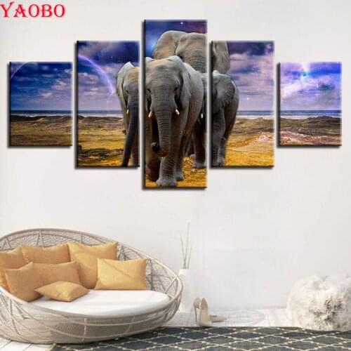 Full square/round diamond 5pcs Diy 5D diamond painting Elephant Animals Diamond Embroidery sale Cross Stitch Mosaic Crafts