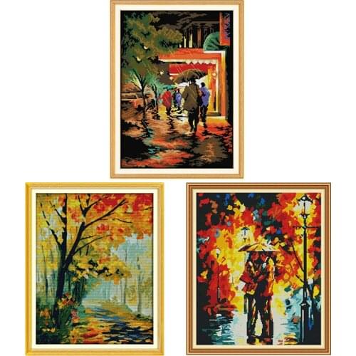 Joy Sunday Cross Stitch Kit Sunset Patterns Stamped Printed 11CT 14CT Counted Print Craft Cross Stitch Embroidery Needlework Set