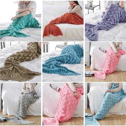 Mermaid Tail Blanket Crochet Soft Knitted Blankets And Throws Mermaid Blanke Sleeping Knitted Blankets