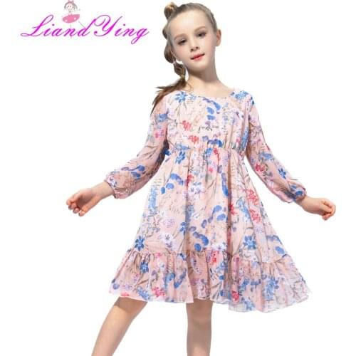 Flower Girls Dress Long Sleeve Party Birthday 2020 Summer Autumn Princess Wedding Dresses Clothes Size 2-12 Yrs