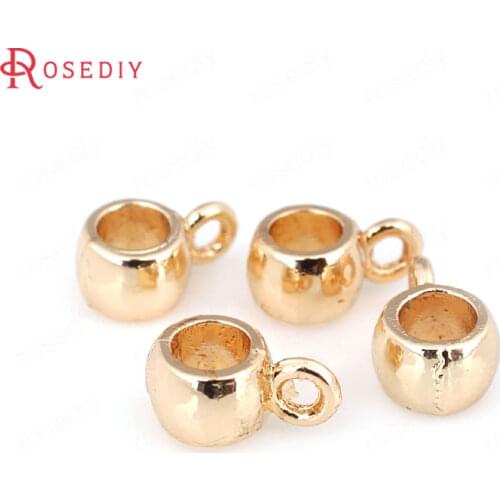 20PCS 5.5x8.5MM 24K Champagne Gold Color Plated Brass Charms Pendants Connector High Quality Diy Jewelry Accessories