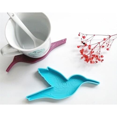 Birds Coaster Epoxy Resin Mold DIY Crafts Home Decoration Cup Mat Silicone Mould M2EA