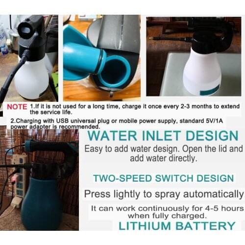 3L Garden Electric Sprayer Pressure Sprayer Nozzle Jardin High Pressure Spray Bottle Water Gun Gardening Watering Can Water Pot