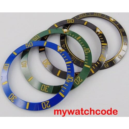 38mm bliger Blue Ceramic Bezel Fit for 40mm parnis bliger Dial for GMT SUB Watch Face Watches Replacement Accessories