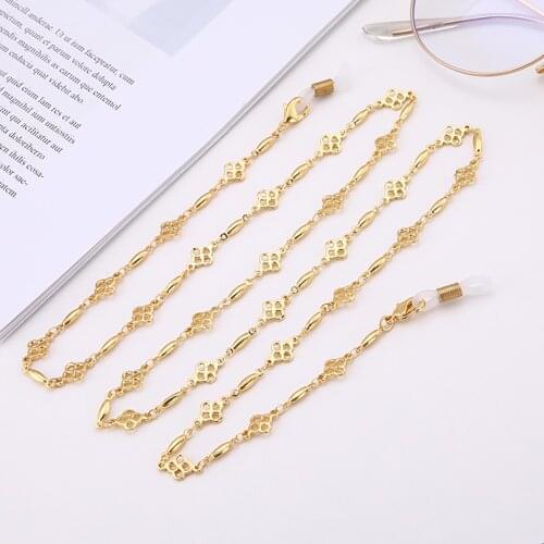Skyrim Anti-Lost Women Eyeglasses Chain Holder Simple Four Leaf Clover Mask Chains Glasses Lanyard Necklace Strap Rope Gifts