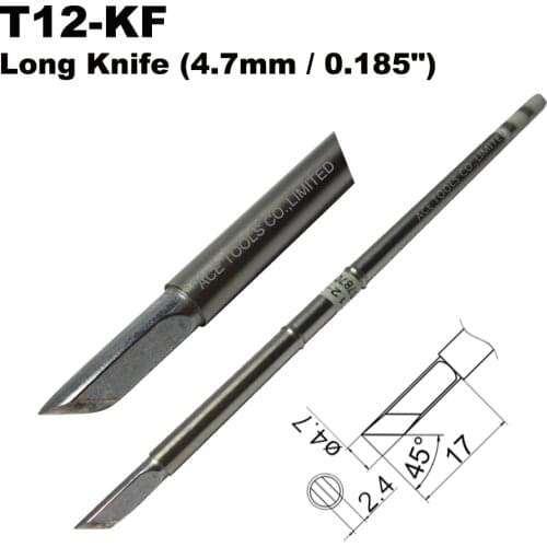 Soldering Tip T12-KF Long Knife 4.7mm Handle Iron Welding Bit Nozzle Fit HAKKO FX-951 FX-950 FX-952 FX-9501 FM-2028 FM2027
