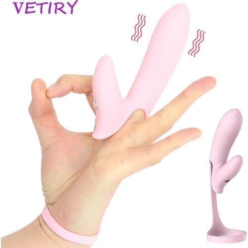 VETIRY Finger Sleeve Vibrator Erotic Clitoris Stimulator Sex Toys for Women Masturbation G-spot Massager 8 Speed Finger Vibrator