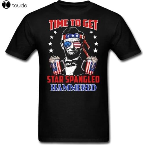 Funny 4Th Of July American Flag Abe Lincoln Abraham Lincoln MenS T-Shirt Cotton Tee Shirt