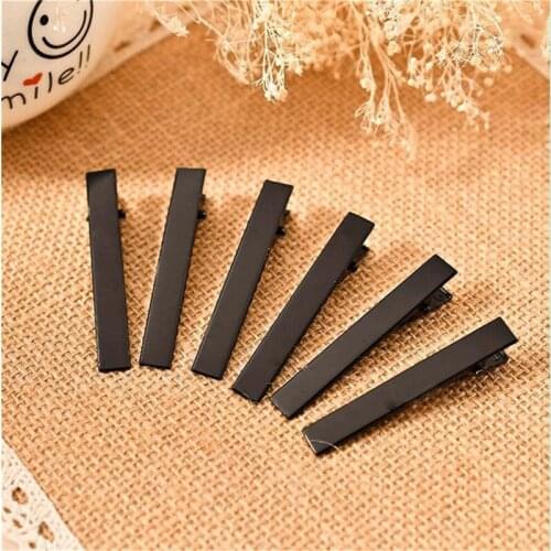 Julie Wang 50PCS Black Duckbill Clip Hairpin Alloy Hair Clip Girl Women Headwear Jewelry Headdress Barrette