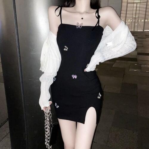 Mazefeng 2020 New Women Sexy Bodycon Party Dresses Ladies Backless Spaghetti Straps Clubwear Mini Package Hip Dress Temperament