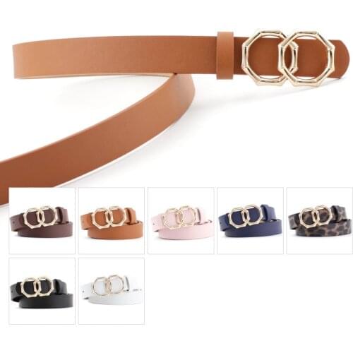 2020 NEW Double circle ring buckle Belt Womens fashion jeans belt Spring and summer dress waistband