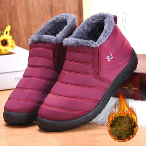 Winter plus velvet warm men women boots Waterproof women snow boots Warm winter boots Non-slip cotton boots for men women 35-45