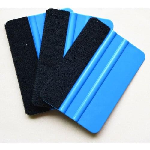 1Pc Car Accesories Auto Styling Vinyl Carbon Fiber Window Ice Remover Cleaning Wash Car Scraper With Felt Squeegee Tools Film