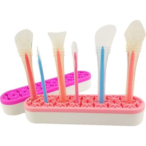 1pcs Silicone Organizer And Drying Shelf For Makeup Brushes Silicone Nail Pen Holder Display Stand Rack Brush Storage Case