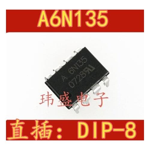 10pcs 6N135 A6N135 HCPL-6N135 DIP-8 F6N135
